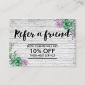 Référencement Carte de parrainage | Bois Vintage Floral Rustique (Devant)