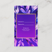 Référencement Carte de parrainage botanique aquarelle violette (Dos)