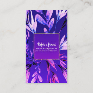 Référencement Carte de parrainage botanique aquarelle violette