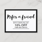 Référencement Carte de parrainage | Cadre moderne noir & blanc s (Devant)