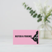 RÉFÉRENCEMENT CARTE DE PARRAINAGE CHAT ROSE SUR MESURE (Debout devant)