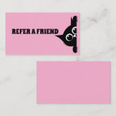 RÉFÉRENCEMENT CARTE DE PARRAINAGE CHAT ROSE SUR MESURE (Devant / Derrière)