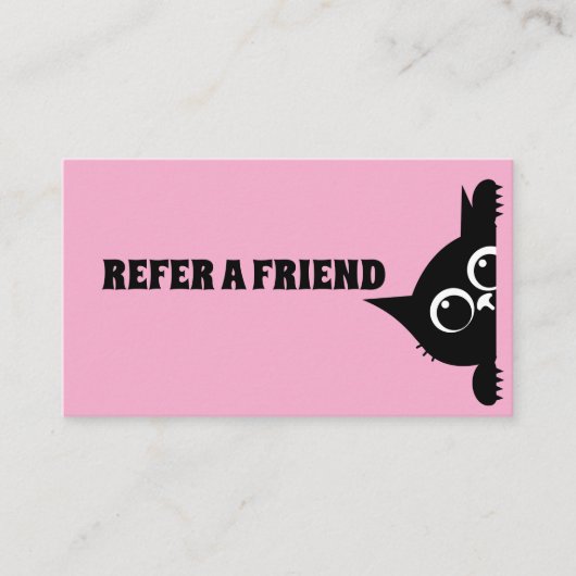 RÉFÉRENCEMENT CARTE DE PARRAINAGE CHAT ROSE SUR MESURE (Devant)