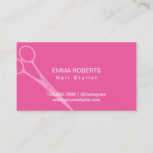 Référencement Carte de parrainage | Cheveux de ciseau rose et ar (Dos)