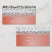 Référencement Carte de parrainage Chic Coral Peach Dipped Bling (Devant / Derrière)