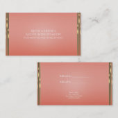 Référencement Carte de parrainage chic en corail pêche et doré (Devant / Derrière)