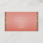 Référencement Carte de parrainage chic en corail pêche et doré (Dos)