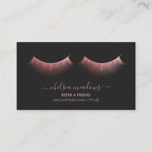 Référencement Carte de parrainage Cils Rose Gold (Devant)