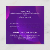 Référencement Carte de parrainage de luxe moderne pour salon et (Dos)