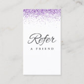 Référencement Carte de parrainage de salon violet pailleté de lu (Devant)