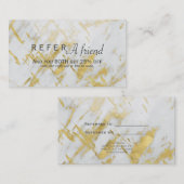 Référencement Carte de parrainage du salon Glam Marble or et bla (Devant / Derrière)