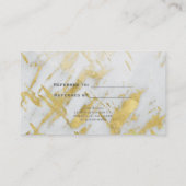 Référencement Carte de parrainage du salon Glam Marble or et bla (Dos)