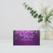 Référencement Carte de parrainage du salon Purple Sparkle Lights (Debout devant)