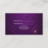 Référencement Carte de parrainage du salon Purple Sparkle Lights (Dos)