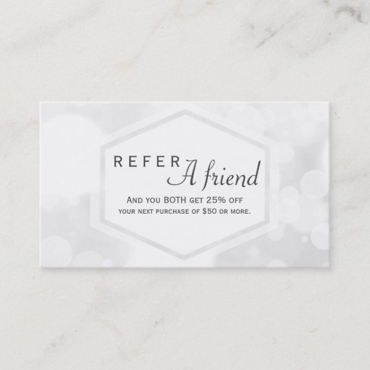 Référencement Carte de parrainage du salon White Glamour Lights (Devant)