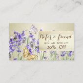 Référencement Carte de Parrainage Élégant Chic Lavande (Devant)