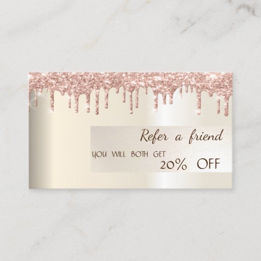 Référencement Carte de Parrainage Elegant Glitter Drips (Devant)