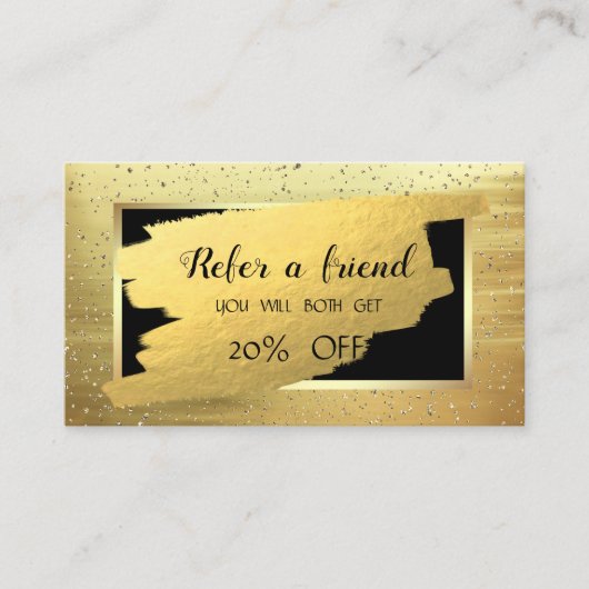 Référencement Carte de parrainage Elegant Gold, Confetti, Brush (Devant)