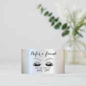 Référencement Carte de Parrainage Elegant Silver Glitter Lashes (Debout devant)