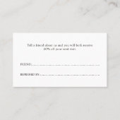 Référencement Carte de parrainage élégante blanche avec faux or  (Dos)