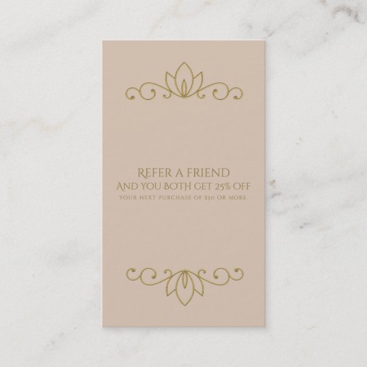 Référencement Carte de parrainage élégante et chic rose et or (Devant)