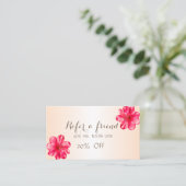 Référencement Carte de Parrainage Élégante et Stylée Hibiskus (Debout devant)