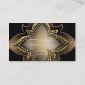 Référencement Carte de parrainage Fleur exotique Glam noir or (Dos)