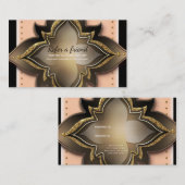 Référencement Carte de parrainage Fleur exotique pêche noir or (Devant / Derrière)