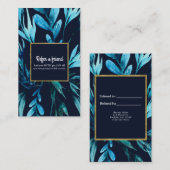 Référencement Carte de parrainage Glam botanique aquarelle bleue (Devant / Derrière)