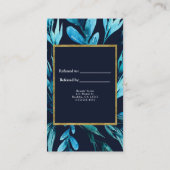 Référencement Carte de parrainage Glam botanique aquarelle bleue (Dos)