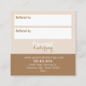 Référencement Carte de parrainage Gourmet Catering Square (Dos)