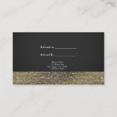 Référencement Carte de parrainage Grey & Gold Modern Glam Sequin (Dos)