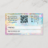 Référencement Carte de parrainage holographique avec code Qr de (Dos)