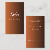 Référencement Carte de parrainage pour Salon & Spa Élégant (Devant / Derrière)