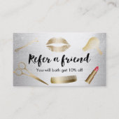 Référencement Carte de parrainage | Salon de beauté moderne Gold (Devant)