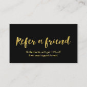 Référencement Carte de parrainage | Script Gold moderne (Devant)