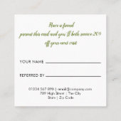 Référencement Carte de parrainage Simple Moderne Citron Vert (Dos)