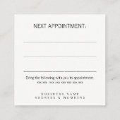 Référencement Carte de profil de client pour rendez-vous de reco (Dos)