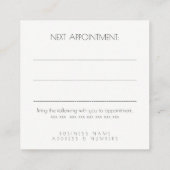 Référencement Carte de profil de client pour rendez-vous de reco (Dos)