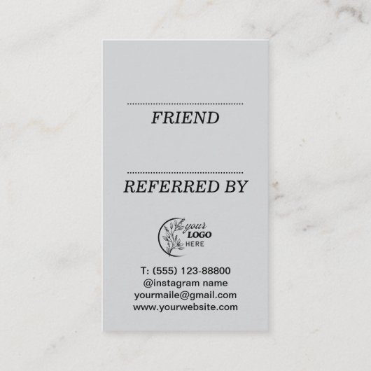 Référencement Carte de recommandation (Dos)