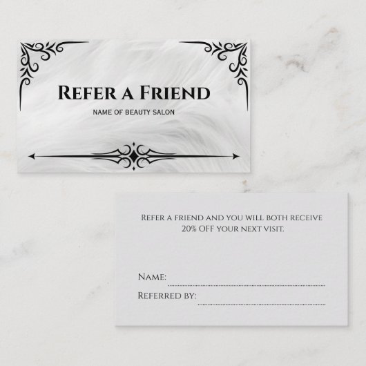 Référencement Carte de recommandation (Devant / Derrière)