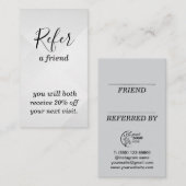 Référencement Carte de recommandation (Devant / Derrière)
