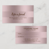 Référencement Carte de recommandation à rayures Roose-Gold minim (Devant / Derrière)