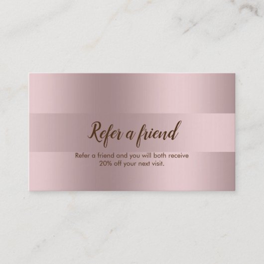 Référencement Carte de recommandation à rayures Roose-Gold minim (Devant)
