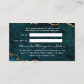 Référencement Carte de recommandation Agate Turquoise et Or (Dos)