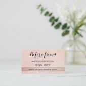 Référencement Carte de recommandation Blush Rose Gold (Debout devant)