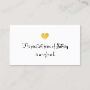 Référencement Carte de recommandation client Cute Faux Gold Foil
