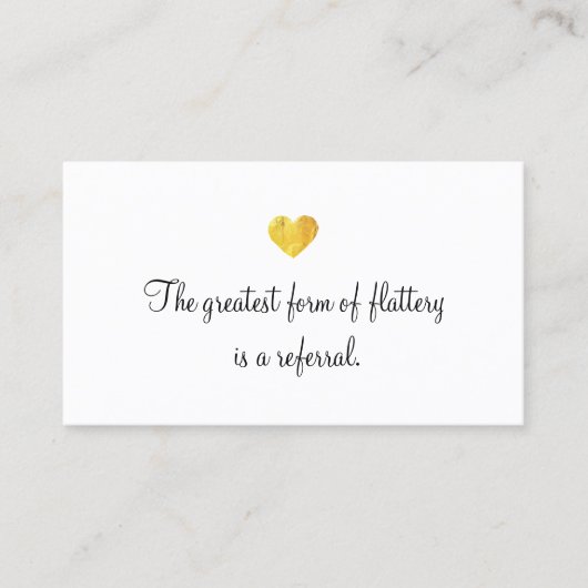 Référencement Carte de recommandation client Cute Faux Gold Foil (Devant)