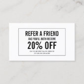 Référencement Carte de recommandation client de salon simple (Devant)