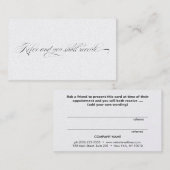 Référencement Carte de recommandation client professionnelle élé (Devant / Derrière)